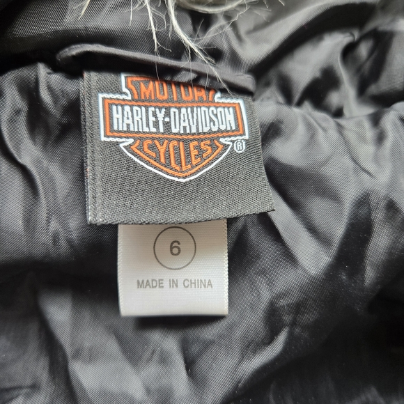 Harley-Davidson Kids Black Puffer with Fur Hood - Picture 4 of 6
